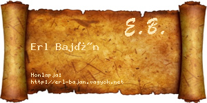 Erl Baján névjegykártya